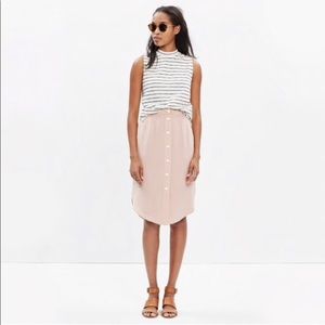 NWT Madewell Silk Island Skirt XS Blush